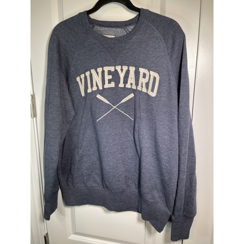 Vineyard Crew Neck Pullover Sweatshirt Mens Medium  Campus Crew Navy Paddle Row
